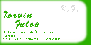 korvin fulop business card
